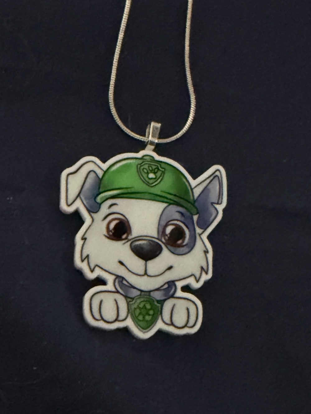 Green Paw Patrol Dog Pendant Necklace -  Pet Character Jewelry